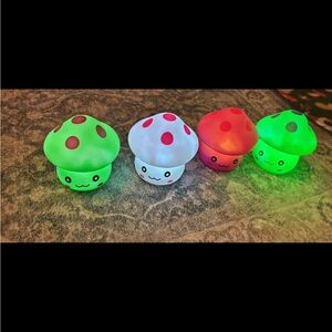 Cute Mushroom Night Lights - Green, White, Red - Bundle